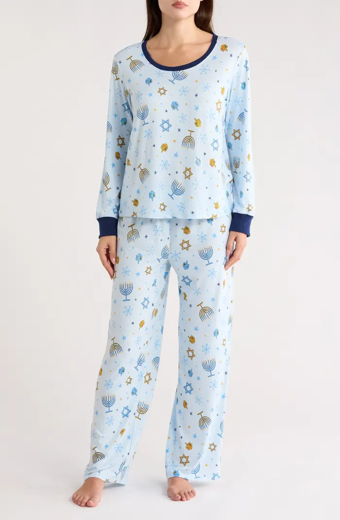 JACLYN Mom Matching Family Hanukkah Print Top & Pants Pajamas | Nordstromrack | Nordstrom Rack