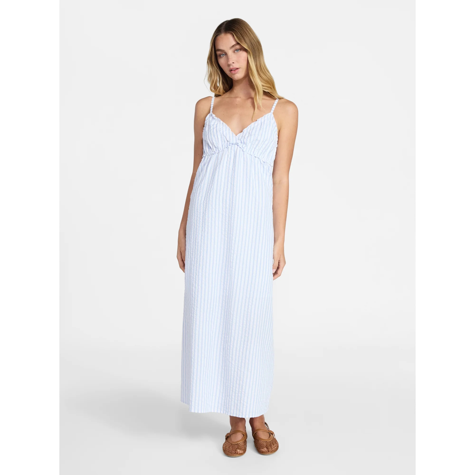 No Boundaries Striped Cami Maxi Dress, Women's XXS-XXL | Walmart (US)