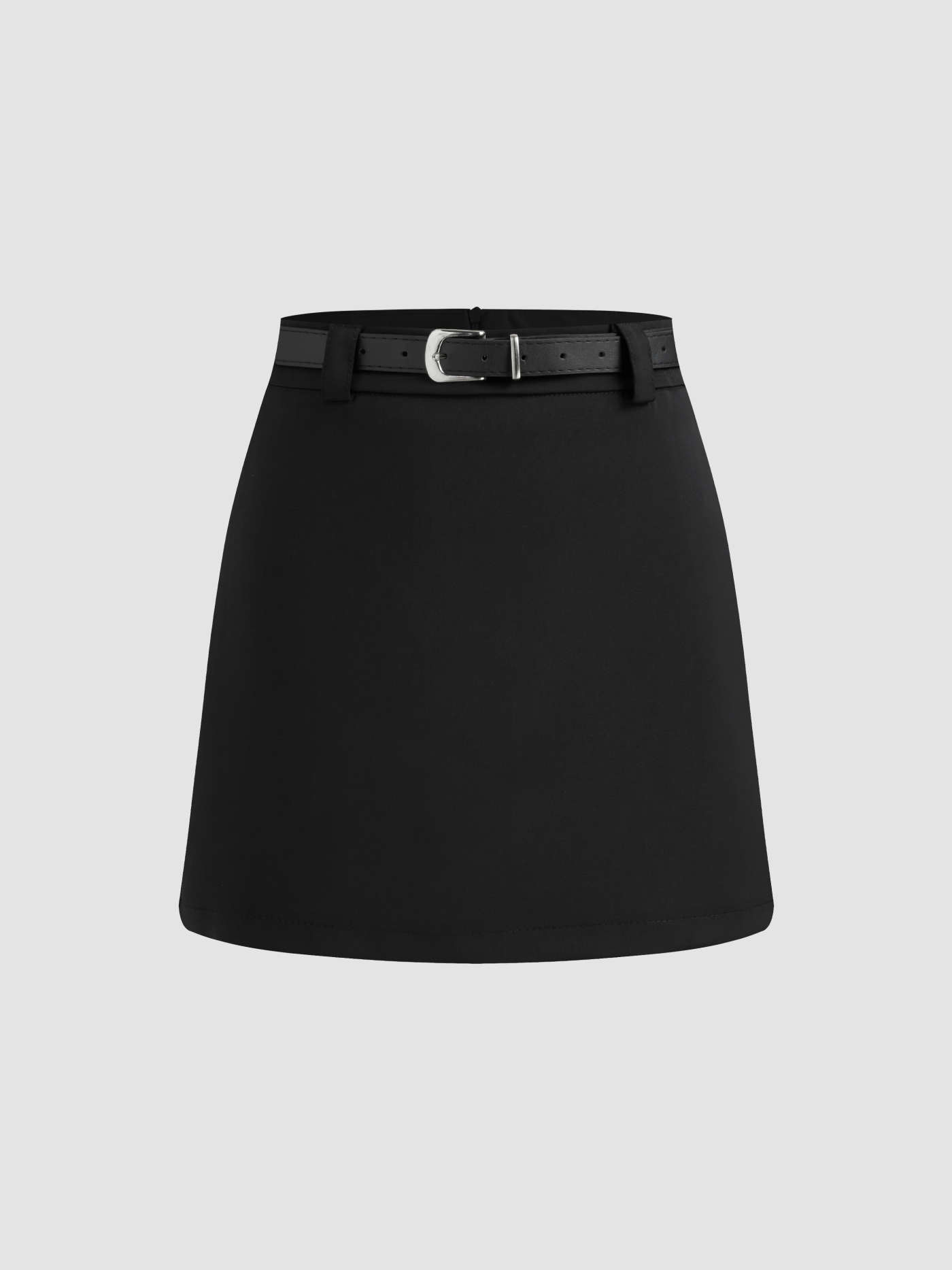 Sequins Woven Mid Rise Solid Mini Skirt With Belt For School Work | Cider
