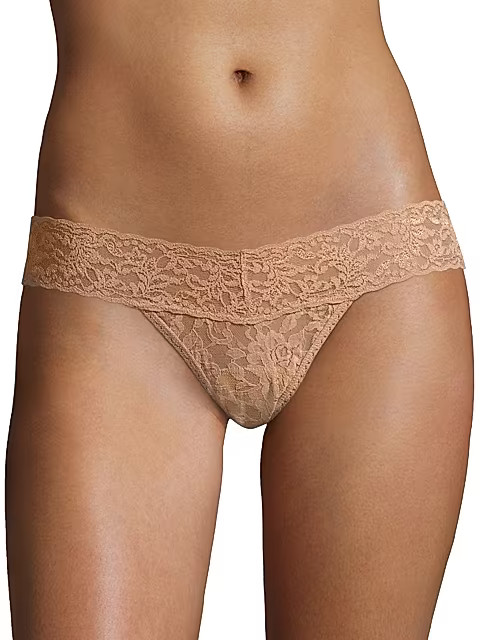 Signature Lace Low-Rise Thong | Saks Fifth Avenue