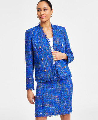 Women's Collarless Tweed Blazer, Exclusively at Macy's | Macy's