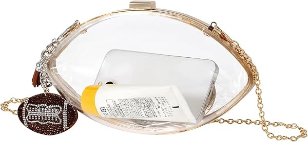 Football Purse with Charm Clear Game Day Crossbody Bag Clutch | Amazon (US)