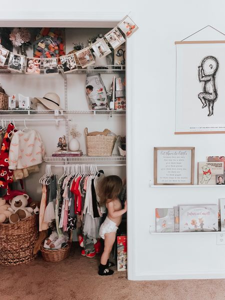 Our baby girl’s closet view in her Bohemian Neutral girl nursery. Full of books, wooden toys, and the cutest kids clothing!

Baby room, Bohemian nursery, Toddler room, Neutral home decor, Wooden decor

#LTKkids #LTKbaby #LTKhome
