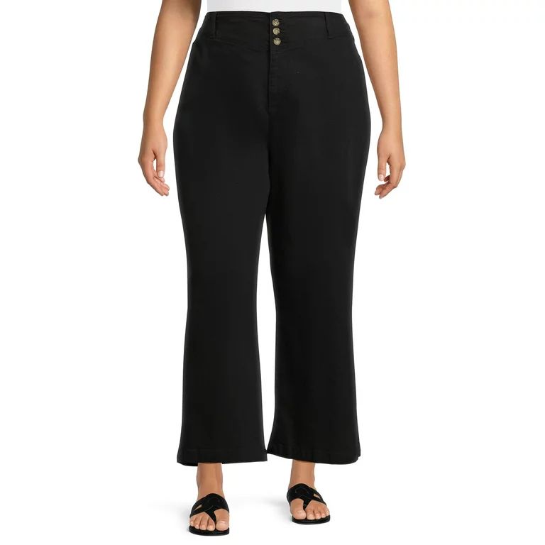 Terra & Sky Women's Plus Size Wide Leg Pants | Walmart (US)