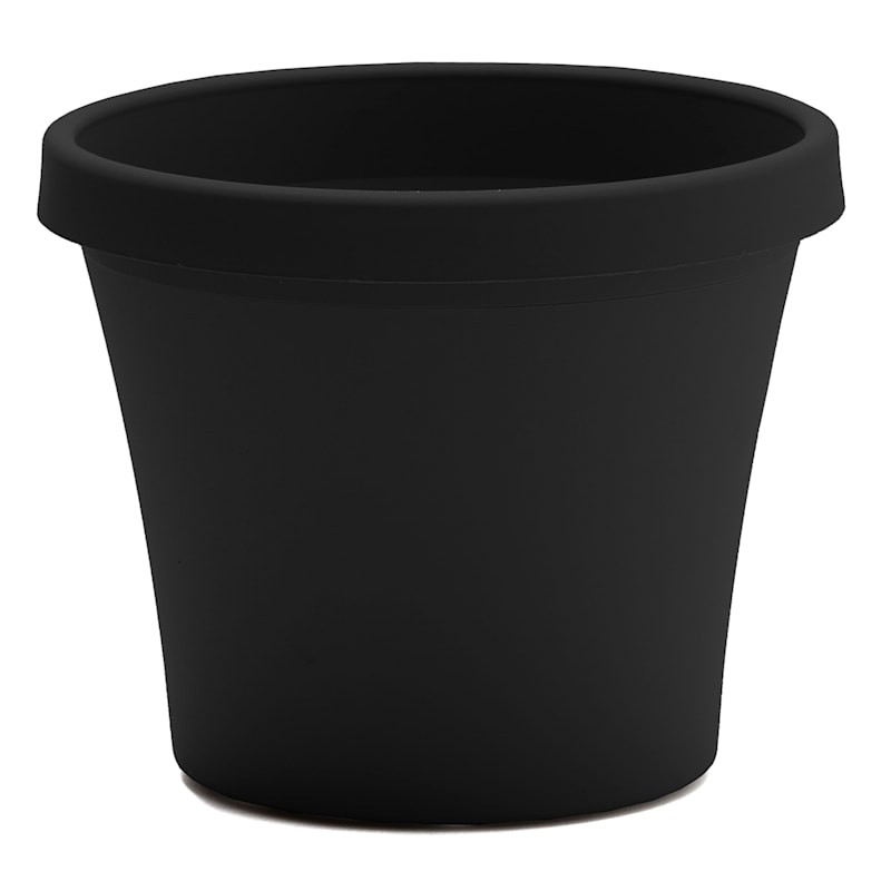 Black Terra Living Outdoor Planter with Pre-Drilled Hole, 16" | At Home