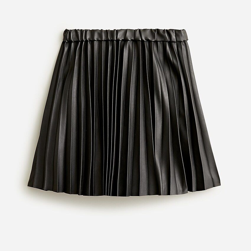 Girls' pleated pleather skirt | J.Crew US