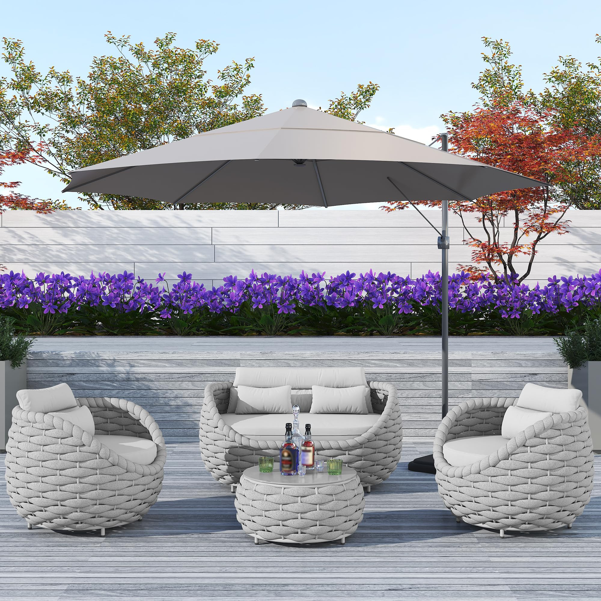 TWT Patio Furniture Sofa Set 4 Pieces Aluminum Outdoor Furniture w/27.8in Coffee Table,Patio Conv... | Amazon (US)