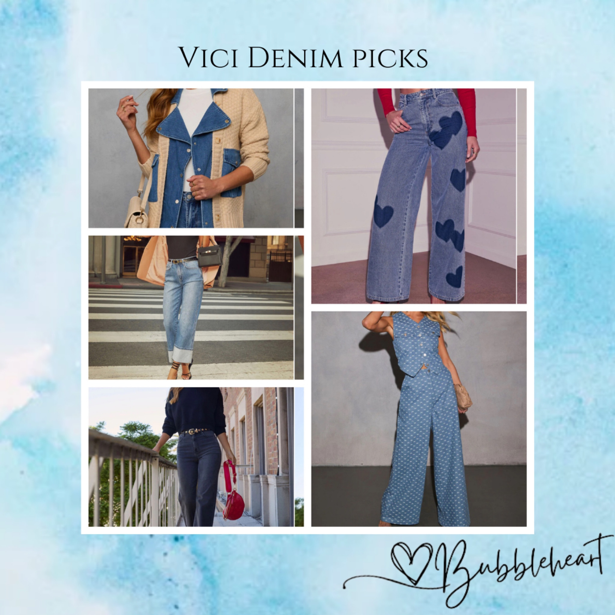 Love love love Vici Collection! These denim pieces caught my eye! #cuffedjeans #cardigan #heartjeans #deninvest #bowprintjeans

#LTKxVICI