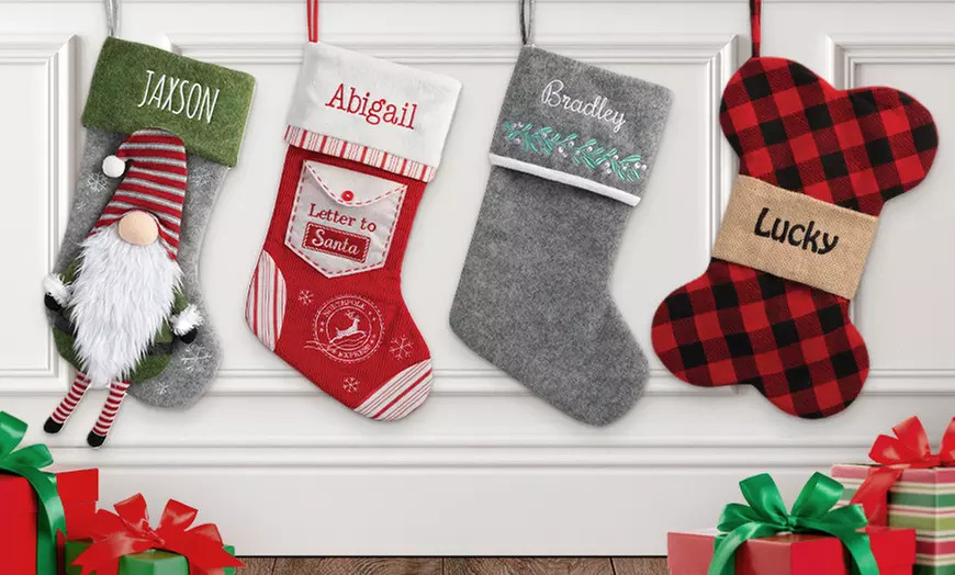 One, Two, Three, or Four Personalized Christmas Stockings from Personalized Planet (Up to 44% Off... | Groupon North America