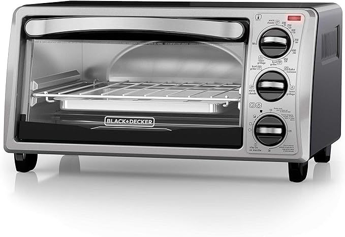 BLACK+DECKER 4-Slice Convection Oven, Stainless Steel, Curved Interior fits a 9 inch Pizza, TO131... | Amazon (US)