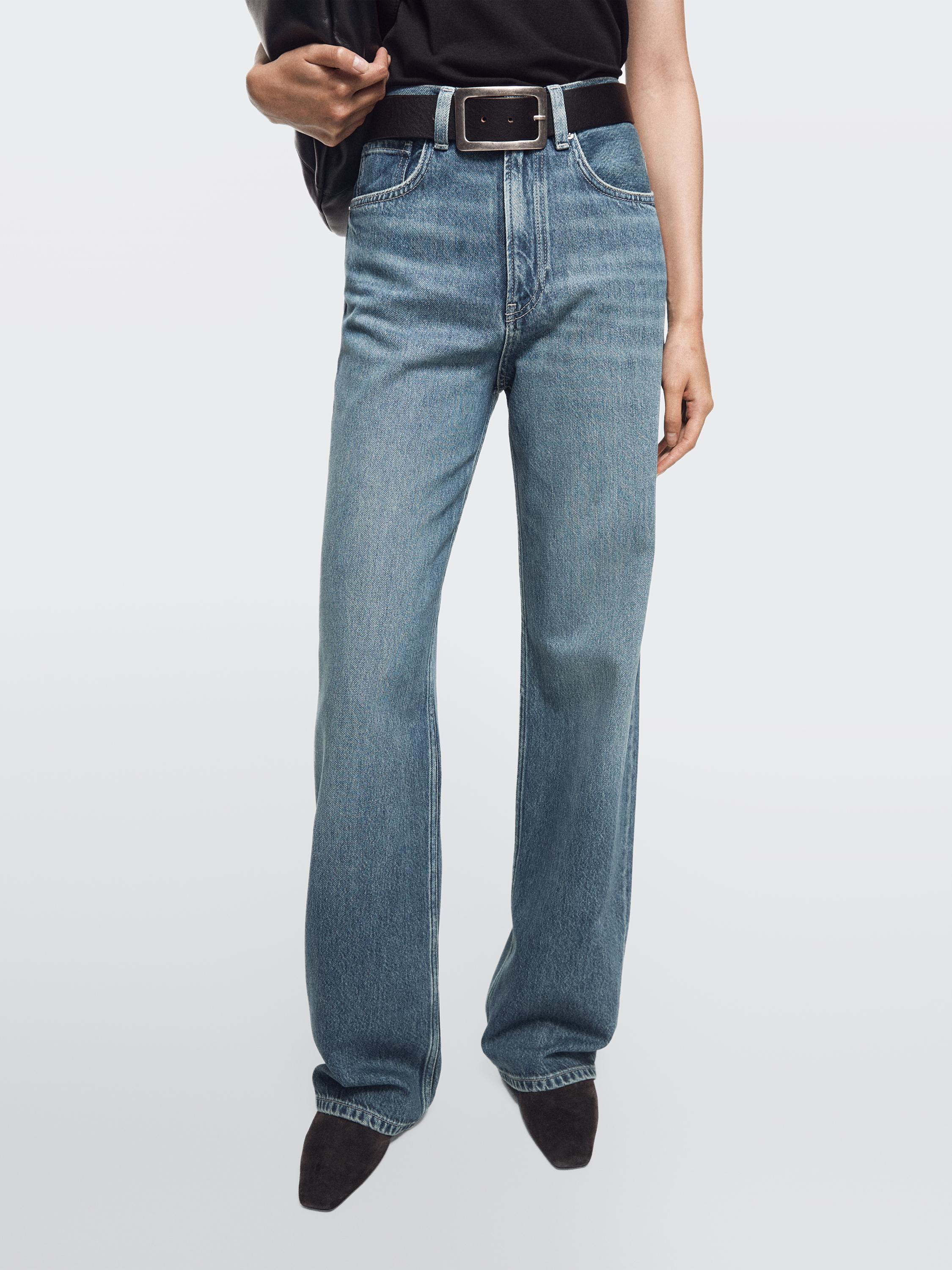 High-waist wide-leg jeans | Massimo Dutti UK