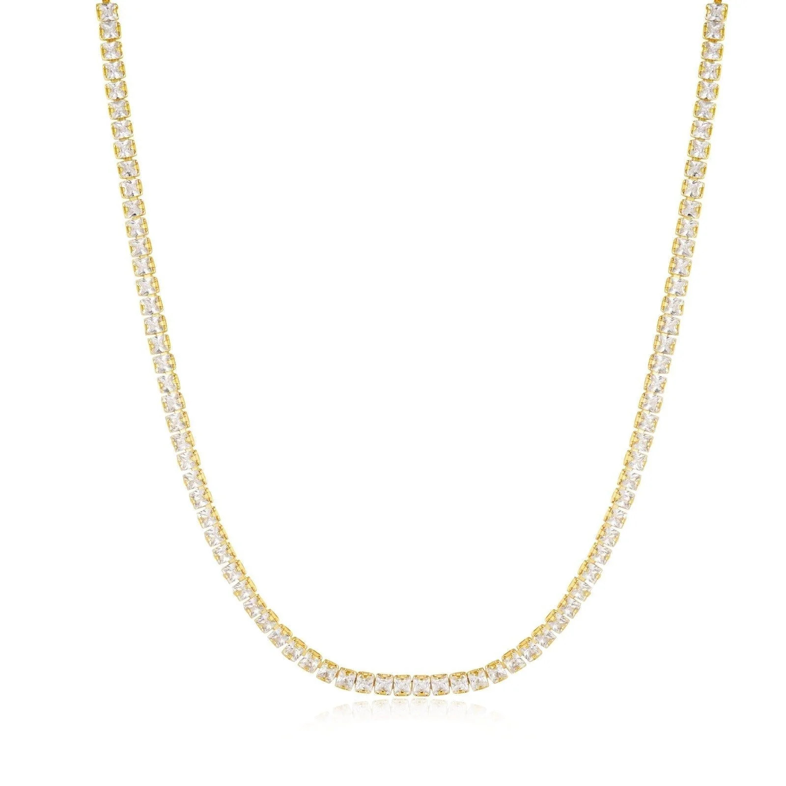 Square CZ Tennis Necklace | Eklexic