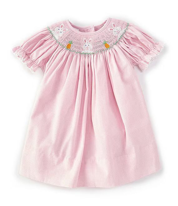 Baby Girls 3-24 Months Short Sleeve Bunny Embroidered Dress | Dillard's