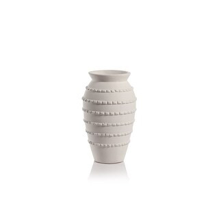 Tommaso White Earthenware Vase - 20" | Bed Bath & Beyond