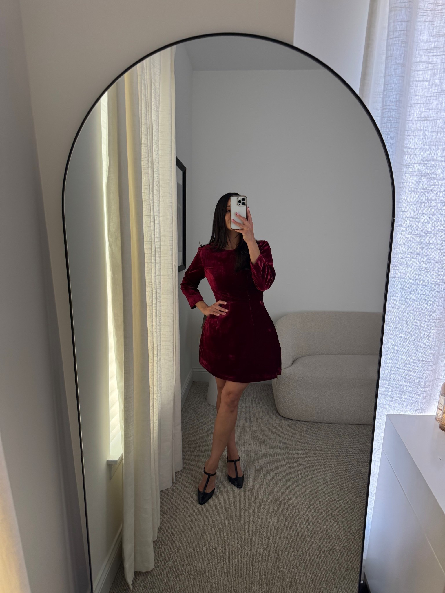 Velvet dress is back in stock in almost all sizes. I’m in size 2. Zips in back  

#LTKootd #LTKHoliday