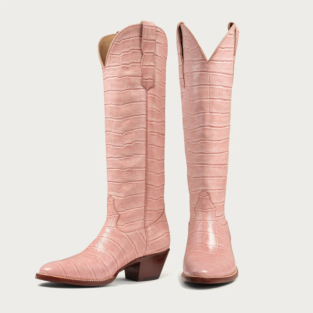 The CITY Boots Pink Croc Soho Boot | CITY Boots