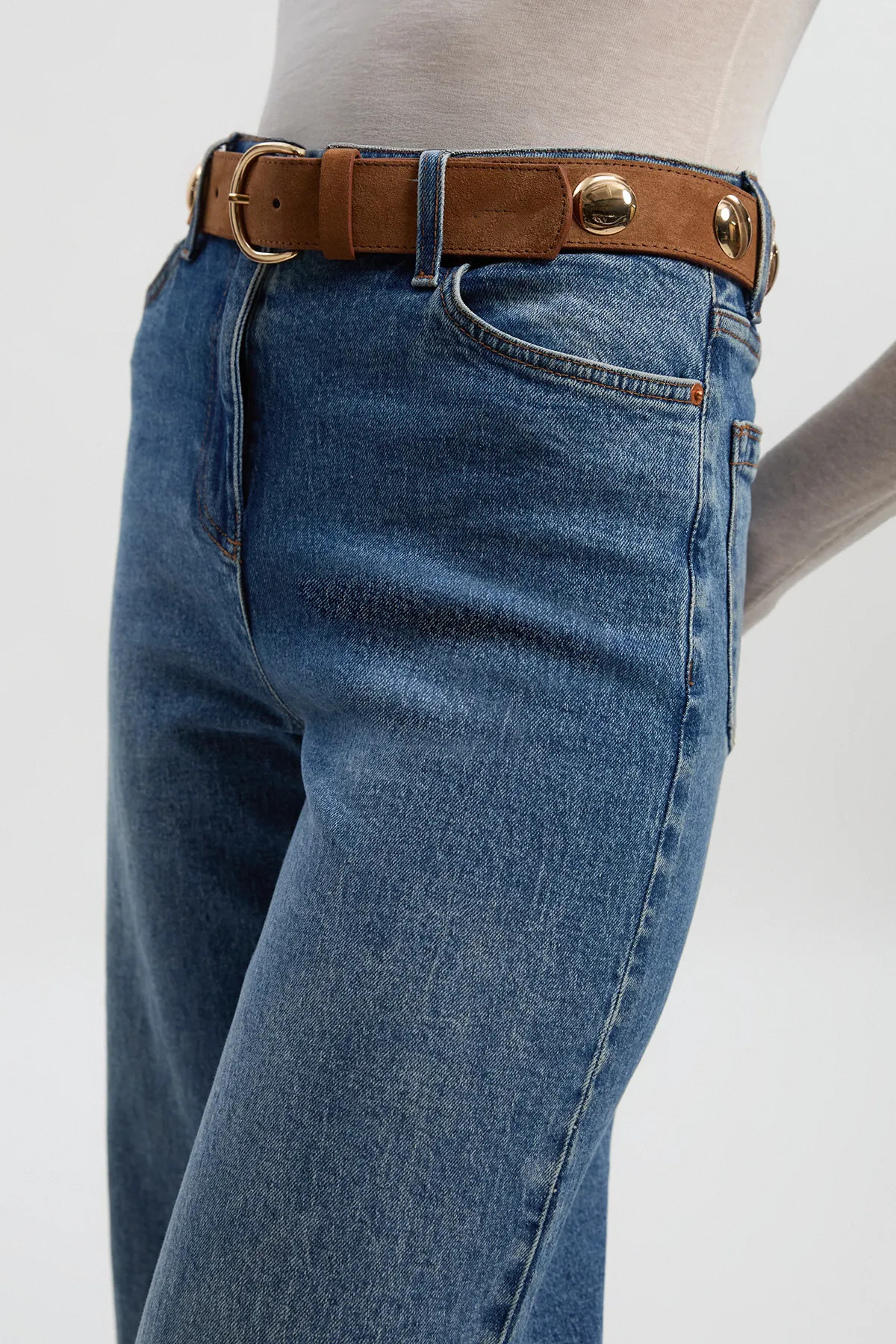 Oversized Stud Suede Belt | Karen Millen UK + IE + DE + NL