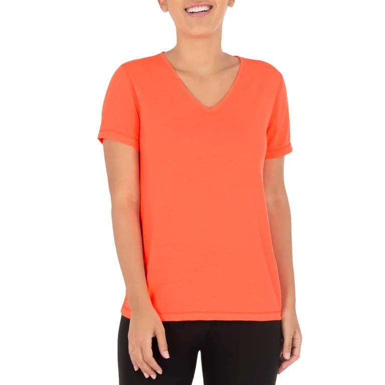 Athletic Works Women's Core Active Short Sleeve V-Neck T-Shirt, Sizes XS-XXL - Walmart.com | Walmart (US)