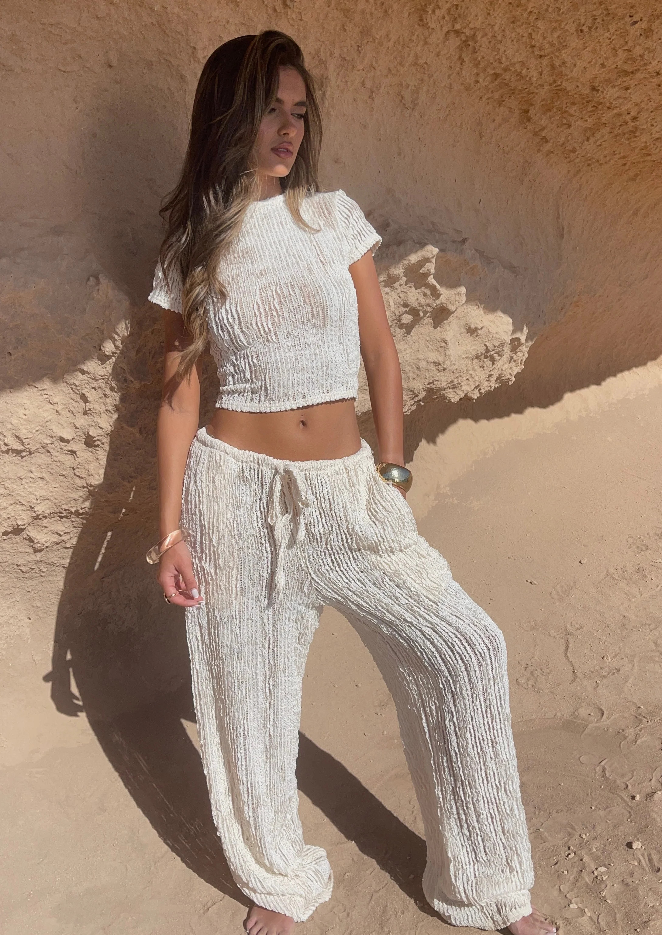 Soleil Trousers - Ivory | Lola Rae Fashion