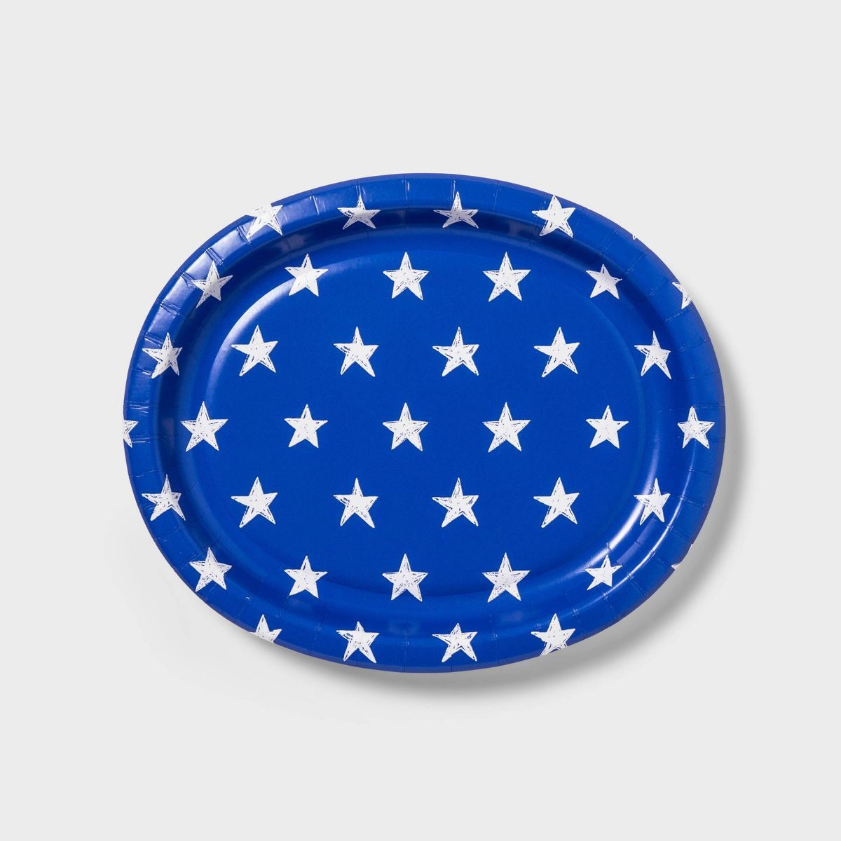10ct Paper Oval Platter Stars Blue/White - Sun Squad™ | Target