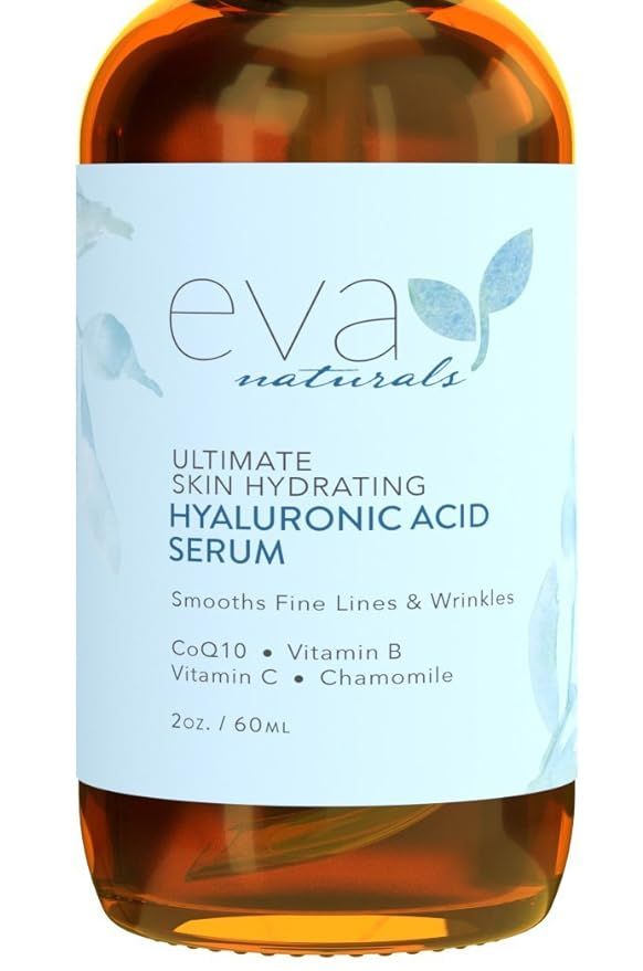 Eva Naturals Hyaluronic Acid Face Serum - Anti-Aging, Moisturizing Wrinkle Serum with Vitamin C, ... | Amazon (US)