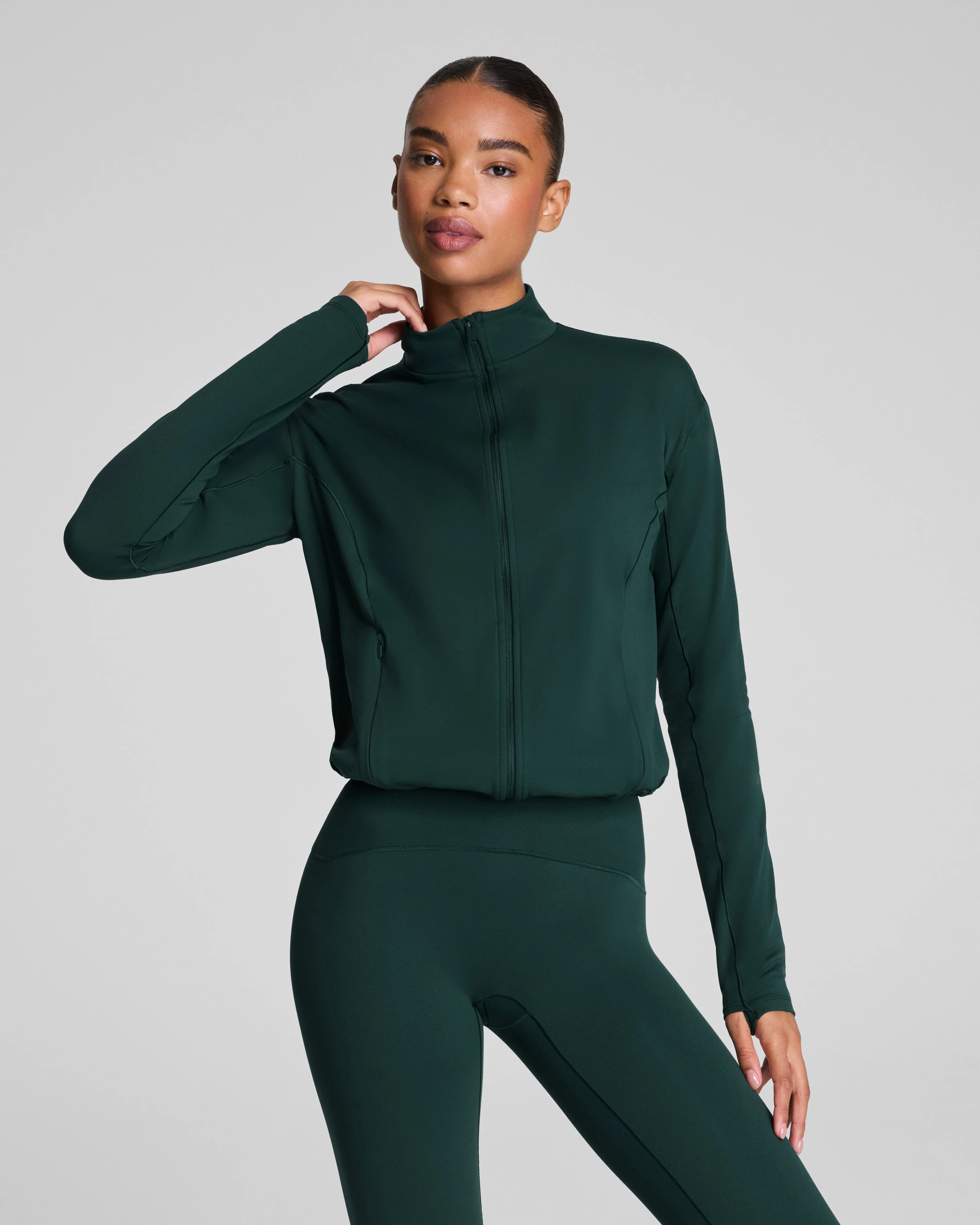 Fleece Lined Jacket | Full Zip Workout Jacket | SPANX | Spanx