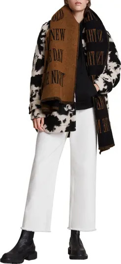 AllSaints Varsity Woven Wool Blend Scarf | Nordstrom | Nordstrom