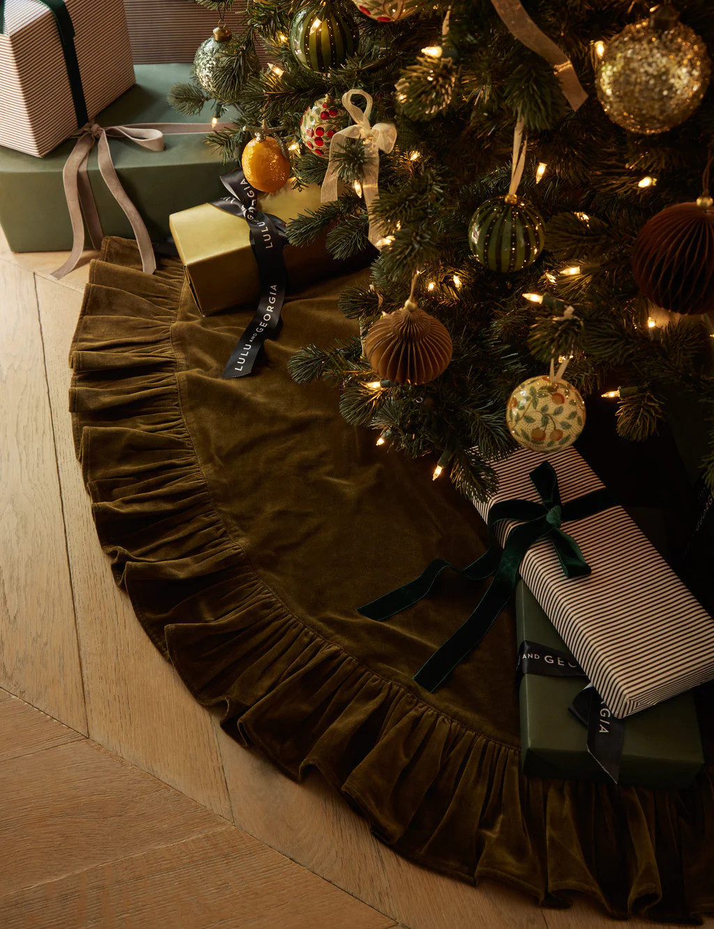 Mauree Velvet Tree Skirt | Lulu and Georgia 