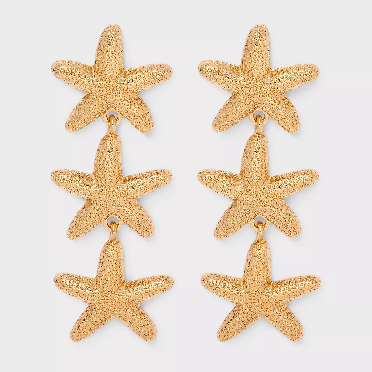 Starfish Linear Triple Drop Earrings - A New Day™ Gold | Target