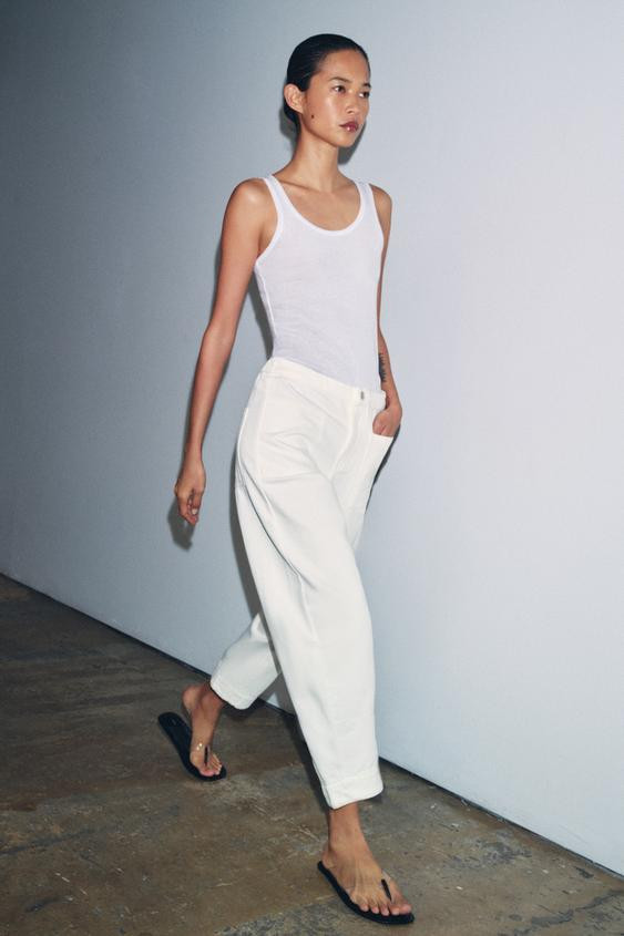 ZW COLLECTION BARREL DENIM TROUSERS | Zara UK