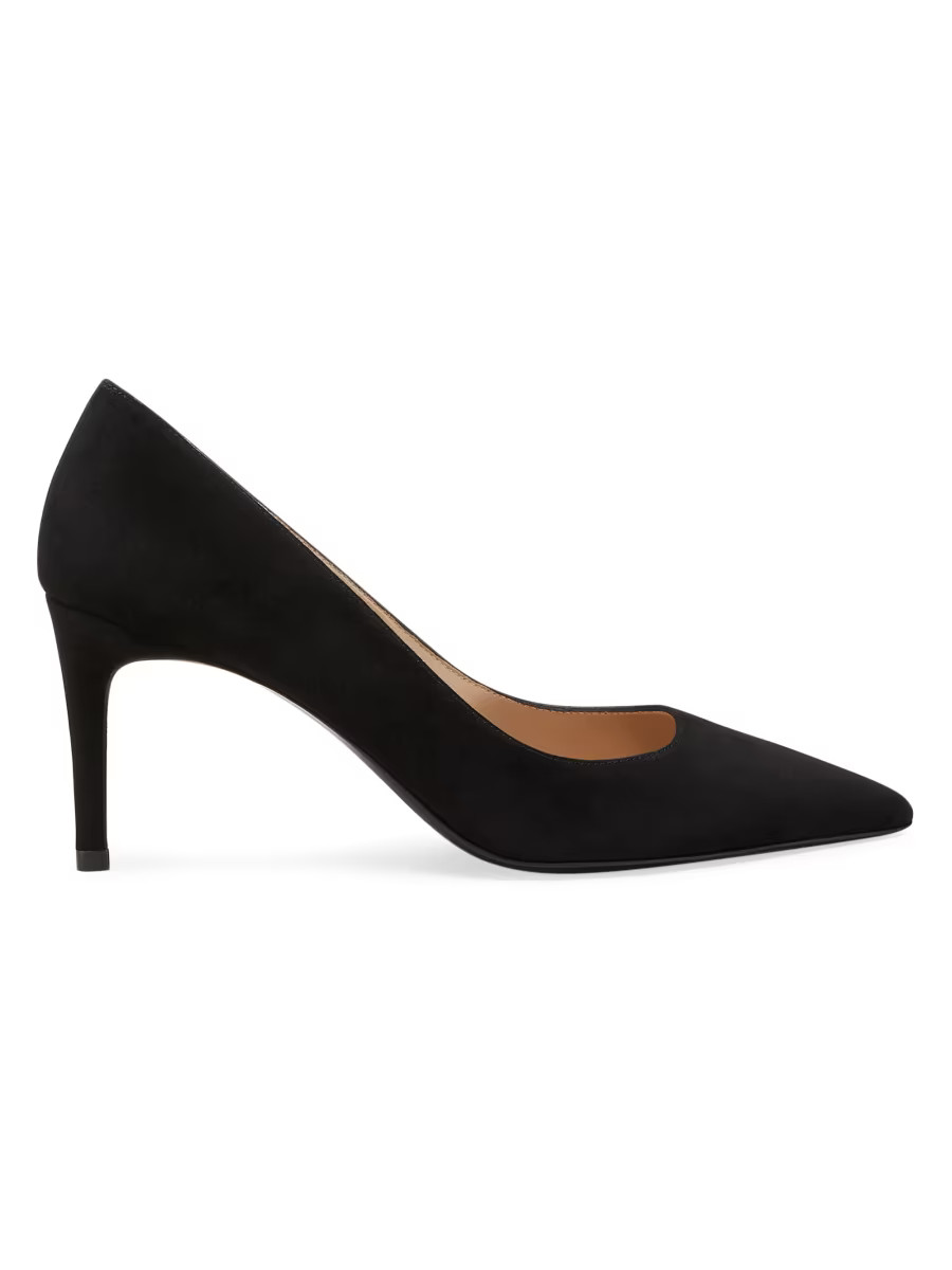 Stuart Weitzman Stuart Power 75MM Suede Pumps | Saks Fifth Avenue | Saks Fifth Avenue