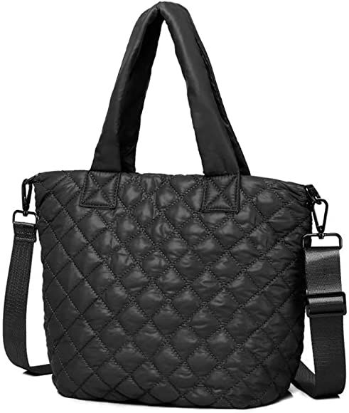 Quilted Tote Bag for Women, Large Crossbody Bags for Women Waterproof Lightweight Quilted Tote Pu... | Amazon (US)