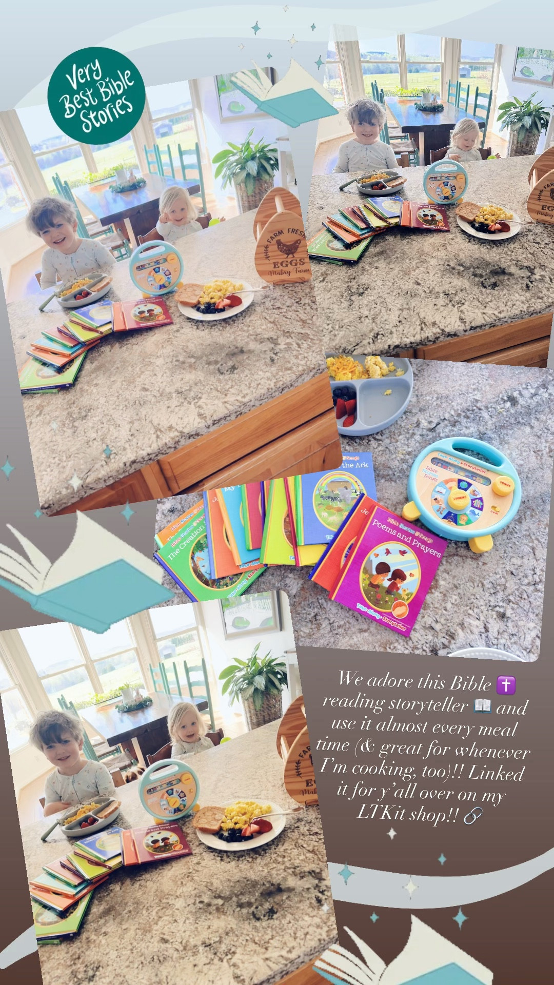We adore this Bible ✝️ reading storyteller 📖 and use it almost every meal time (& great for whenever I’m cooking, too)!! Linked it for y’all over on my LTKit shop!! 🔗