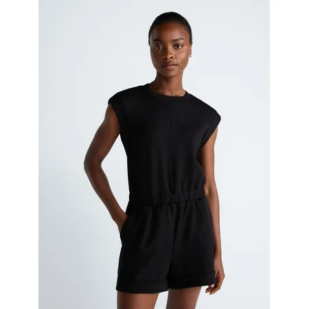 Scoop Women's and Women's Plus Scubaknit Crewneck Romper, Sizes XS-4X | Walmart (US)
