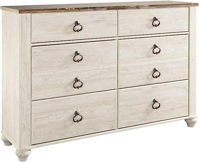Ashley Furniture Signature Design - Willowton Chest of Drawers - Contemporary Driftwood Inspired ... | Amazon (US)
