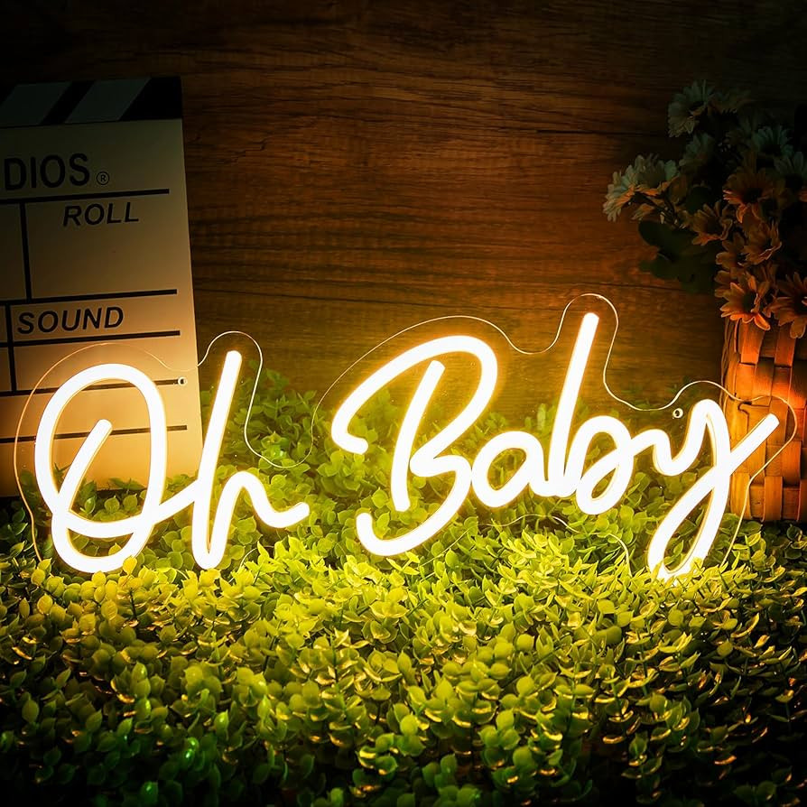 Oh Baby Neon Sign for Backdrop Wall Decor, Boy and Girl Baby Shower Decorations Led Light up Sign... | Amazon (US)