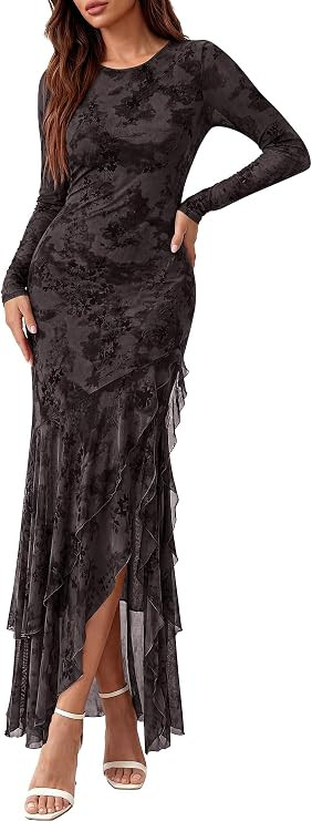 BTFBM Fall Dresses for Women 2026 Long Sleeve Cocktail Dress | Amazon (US)