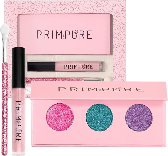 Prim and Pure Natural Mineral Palette | Pressed, Shimmery Eye Makeup Color & Lip Gloss | Vegan & ... | Amazon (US)