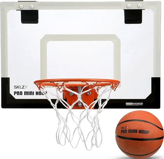 SKLZ Pro Mini Indoor Basketball Hoop with Ball, Over the Door, Shatter-Proof Backboard, Spring-Ac... | Amazon (US)