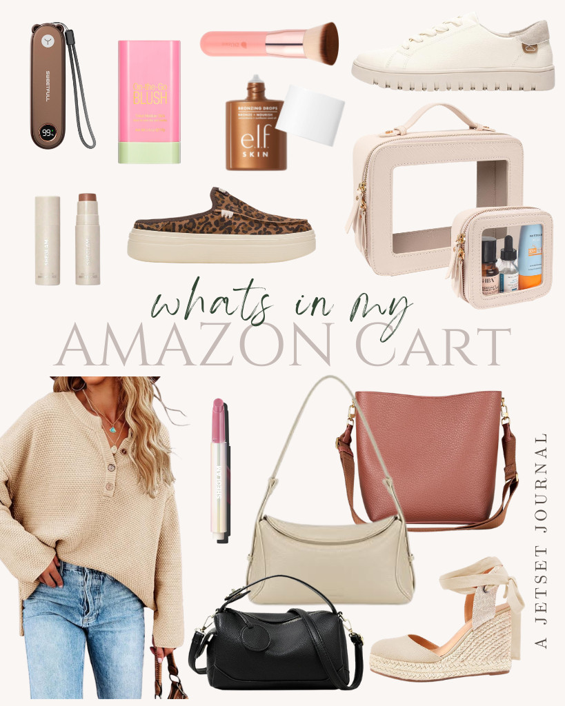 I wanted to share what's inside my Amazon cart this week! Starting with this stylish batwing long sleeve v-neck top that looks easy to wear and comfy. And speaking of style and comfort, Project Cloud sneakers are a great choice. I also love beauty finds, such as blush sticks and this lip gloss from SHEGLAM. Can’t wait to get my hands on them!


#LTKSeasonal #LTKSaleAlert #LTKTravel 

 