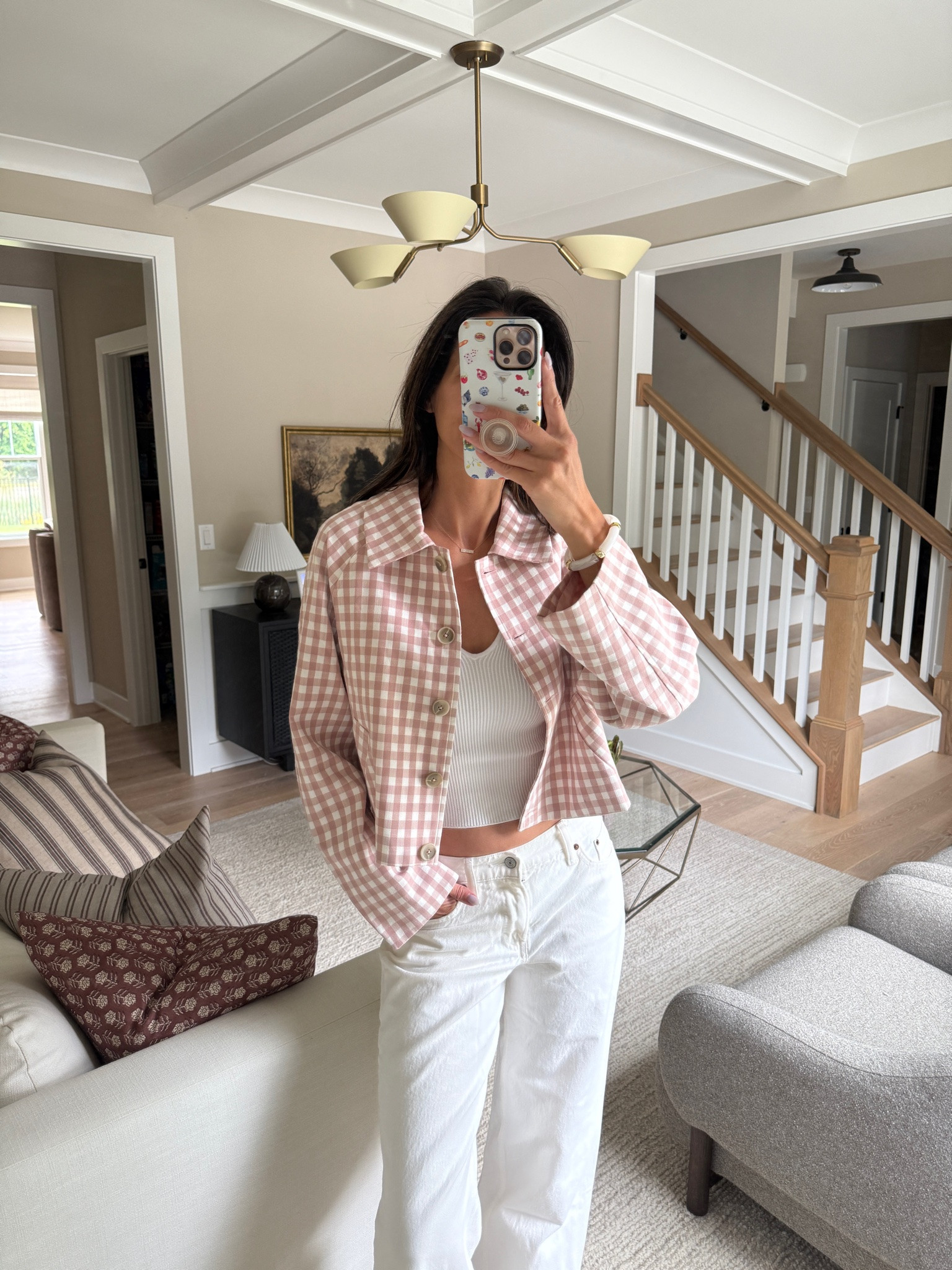 @Lulus pink gingham jacket, 

wearing the small

#LTKTall #LTKTravel