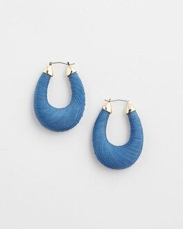 Blue Thread Wrapped Hoops | Chico's