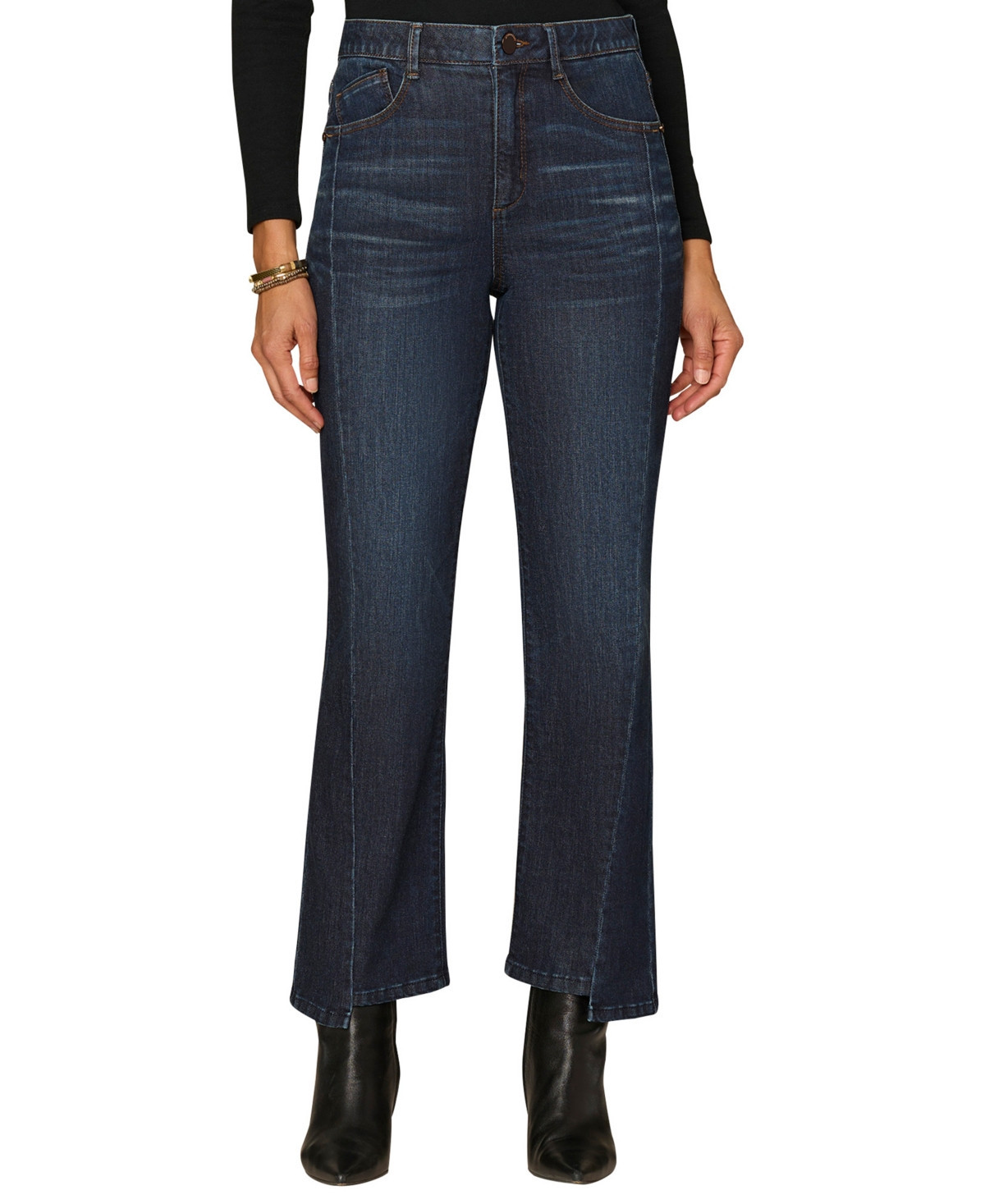Democracy Petite Ab Solution Skyrise Barely Boot Jeans - Indigo | Macy's