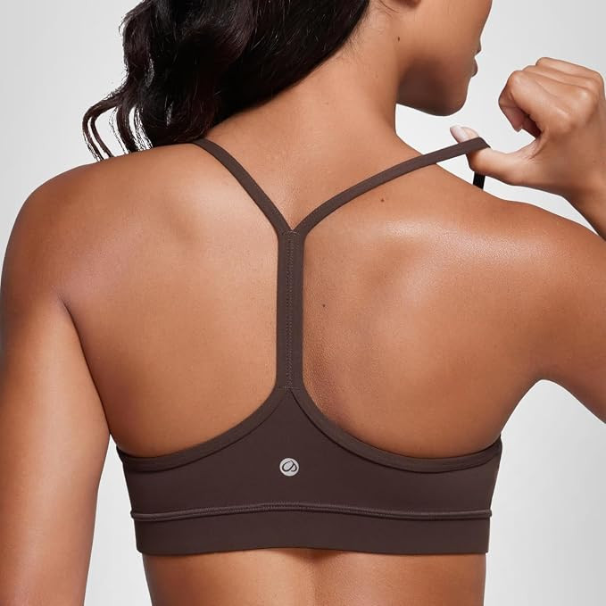 CRZ YOGA Butterluxe Y Back Sports Bras for Women - Padded Racerback Low Impact Spaghetti Thin Str... | Amazon (US)
