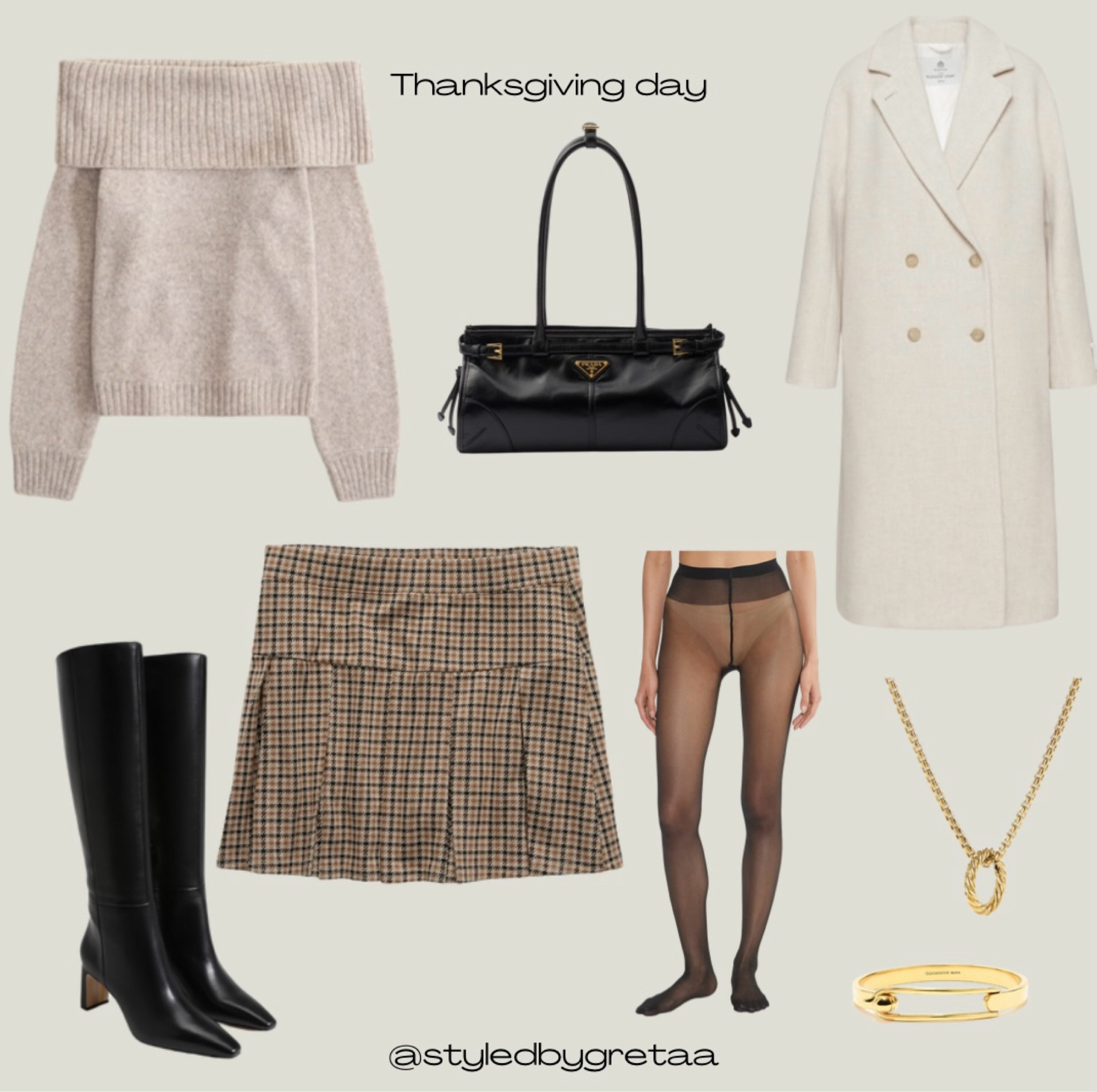 Thanksgiving outfit inspo! Tall boots, tights, and off the shoulder tops with a big coat make for the best holiday outfit🦃

#LTKStyleTip #LTKSeasonal #LTKHoliday