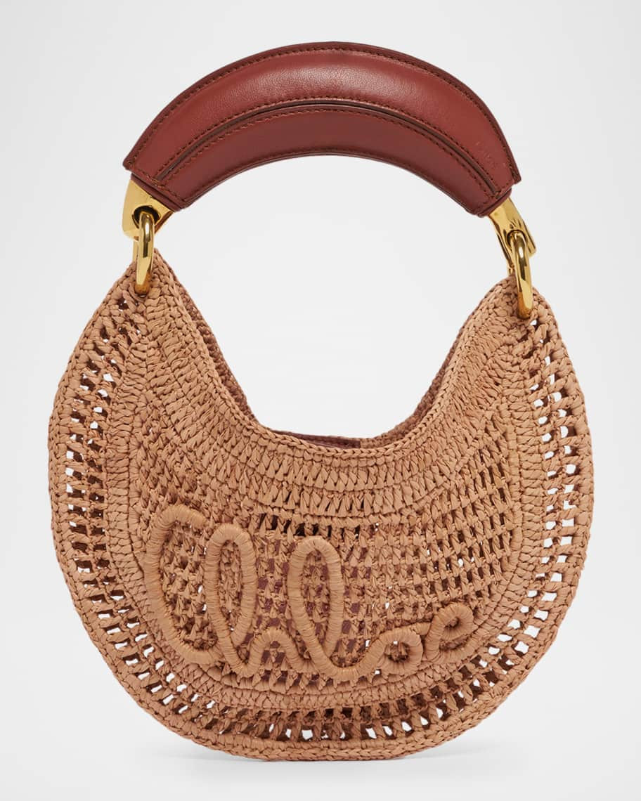 Chloe Summer Banana Mini Raffia Hobo Bag | Neiman Marcus