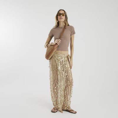 Gold Sequin Sarong | River Island UK & IE