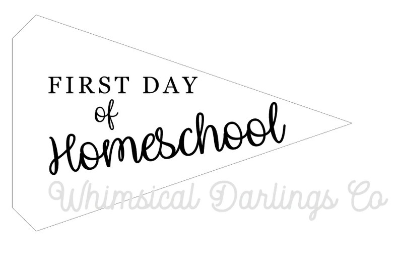 First Day of Homeschool Pennant Flag Printable // Homeschool Pennant Flag Printable - Etsy | Etsy (US)