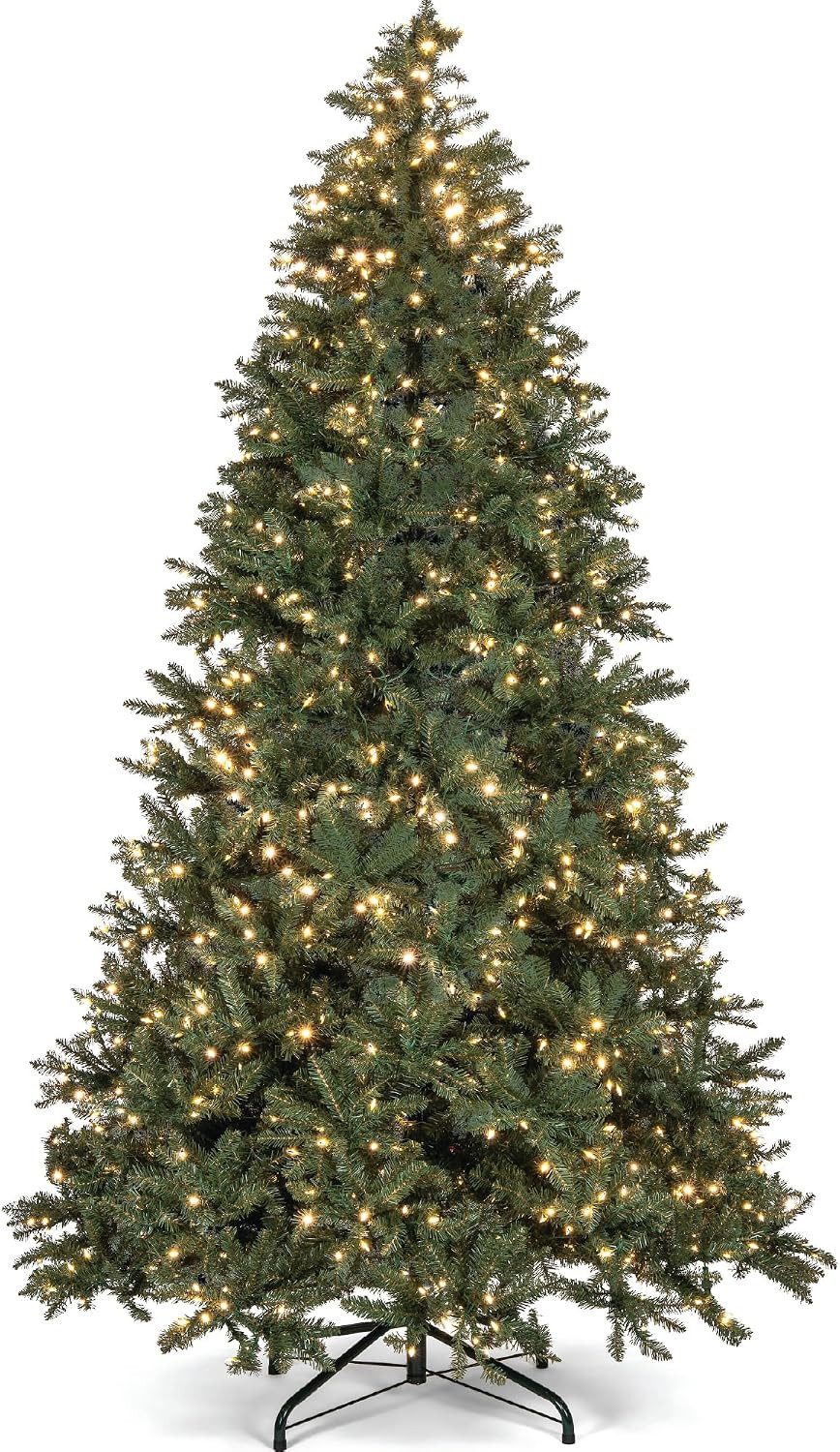 Liberty Lifestyle Christmas Tree 7.5 ft Pre-Lit White and Multi-Color Premium LED Lights Artificial Full Christmas Tree with Stand and Remote | Amazon (US)