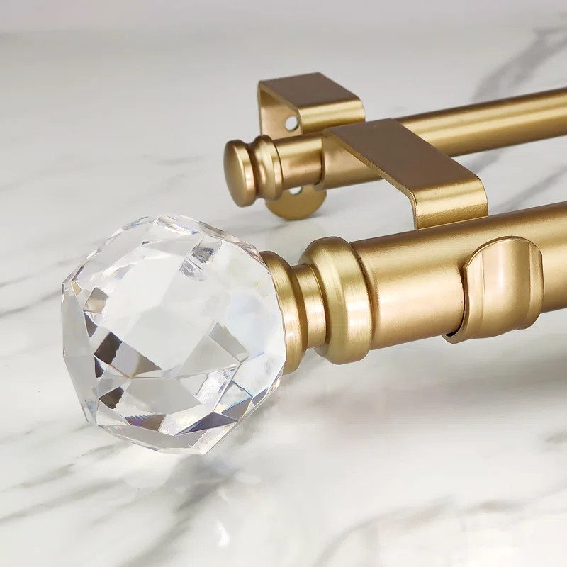 Odessa Iron Adjustable 1.12'' Double Curtain Rod | Wayfair North America